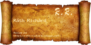 Ráth Richárd névjegykártya